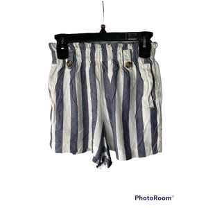 AMERICAN EAGLE Women's Paper bag waist Striped High Waist Shorts, Medium
